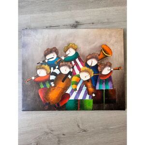 Acrylic Whimsical Musician Painting by Joyce Roybal on Wrapped Canvas